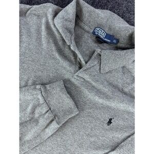 VTG Polo Ralph Lauren Gray Long Sleeve Polo Shirt XL Classic Logo